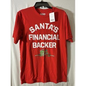 New Men's Santa's‎ Financial Backer Crew neck Short Sleeve Shirt Size Small